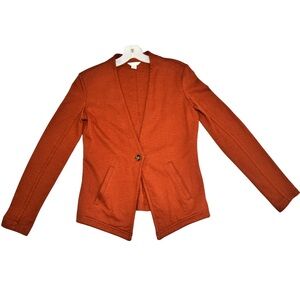 Caslon Burnt Orange Open Front Blazer Jacket XS Cotton